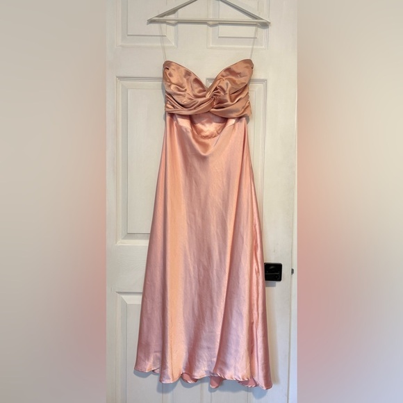 Hello Molly Satin Peach Dress - Picture 5 of 5